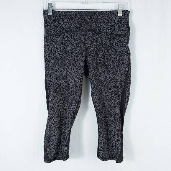 Lululemon Train Times Crop Legging Soundwave White Black/Black Size 10 W6ahws